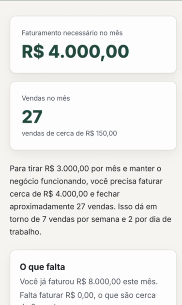 Calculadora Quanto Preciso Vender Este Mês